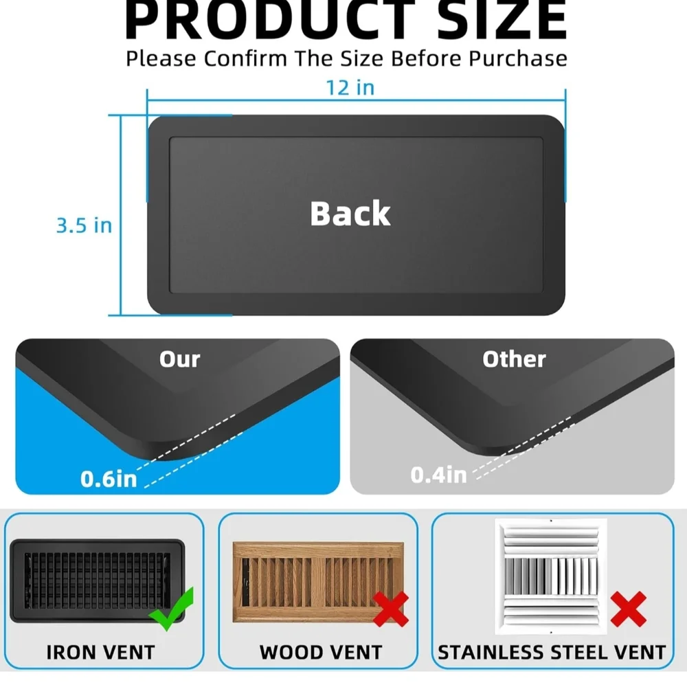 4 Pcs 4x10 Inch Black Magnetic Cover Vents (40)